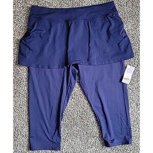 Land's End Women's Modest Swim Leggings UPF 50 Sun Protection Blue XL (18) S76